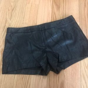 Faux leather shorts